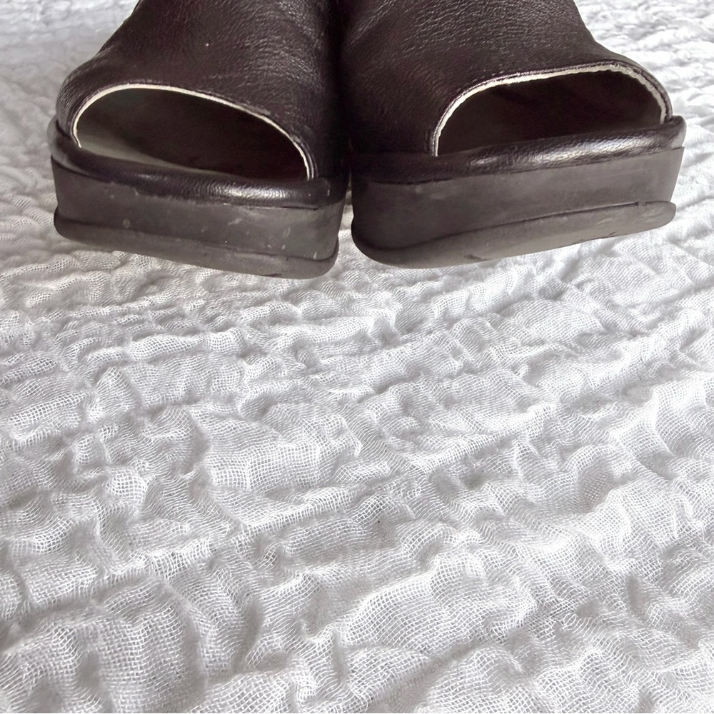 Fly London Jamb Black Leather Platform Wedge Sandals EU 40 - Picture 9 of 10